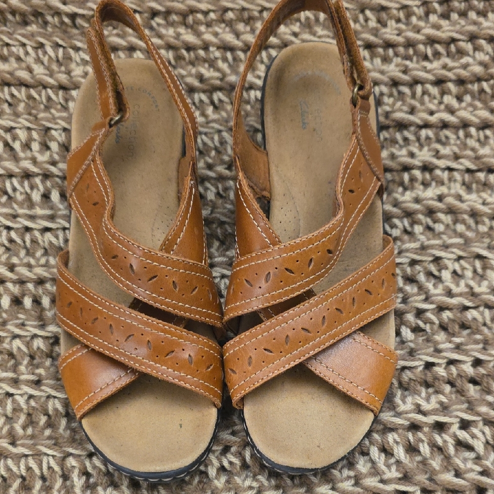 Clarks Brown Leather Sandals
